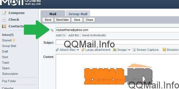 How to large file from qq mail address